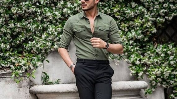 3 cách phối đồ với áo sơ mi màu xanh rêu dành cho quý ông